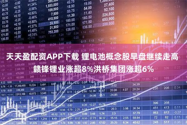 天天盈配资APP下载 锂电池概念股早盘继续走高 赣锋锂业涨超8%洪桥集团涨超6%